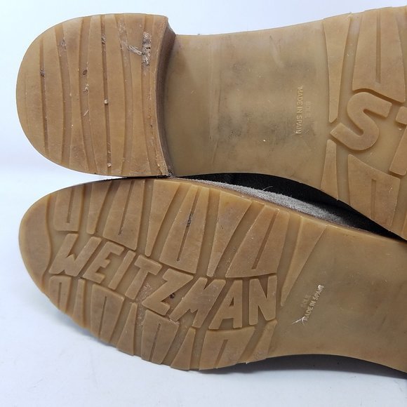 Stuart Weitzman shoes green/brown suede buckle panel ankle booties 4.5M - Picture 7 of 12